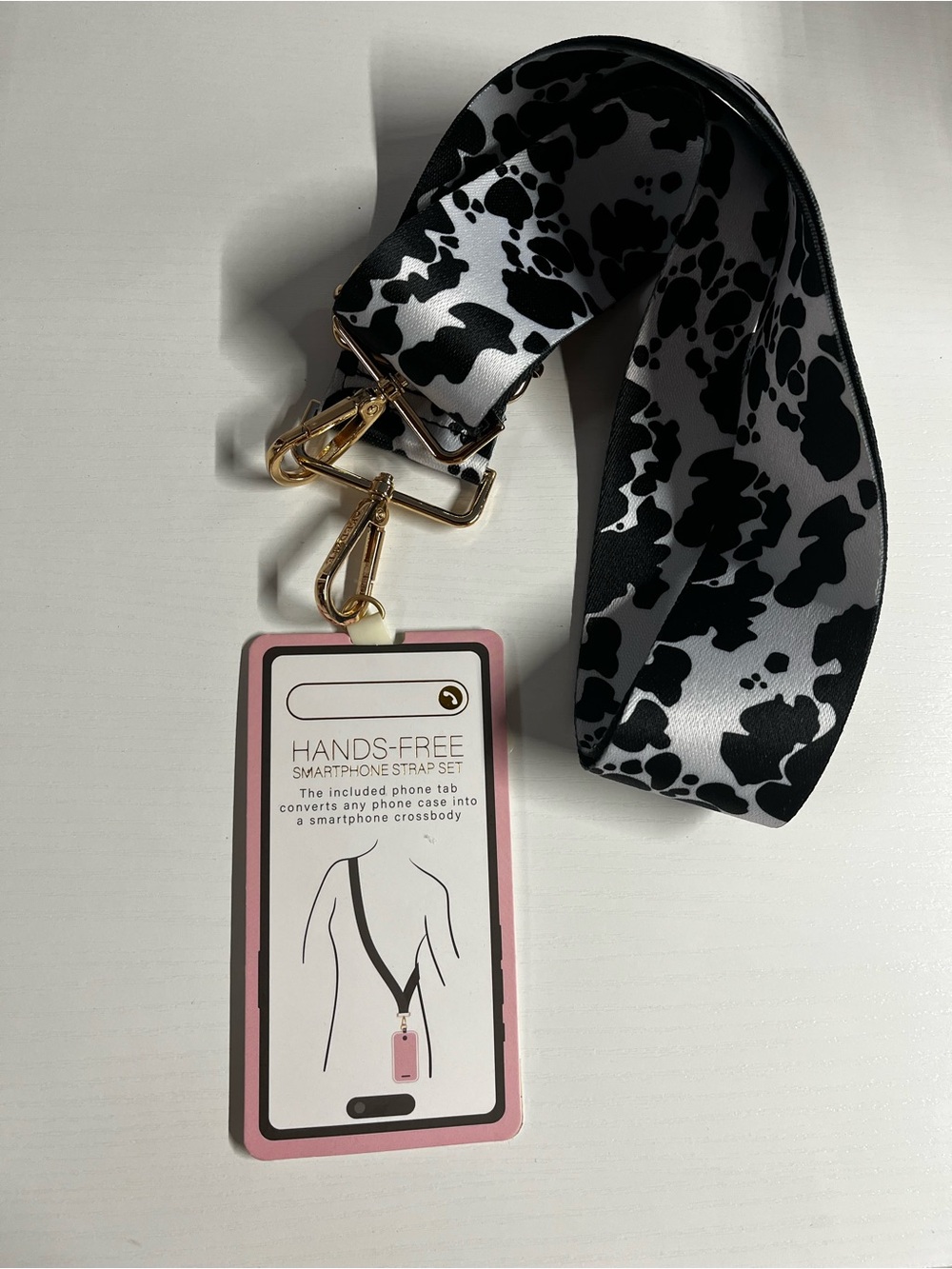 Cow Print Crossbody Cellphone Strap